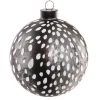 Grey glass speckled Christmas bauble, 4"