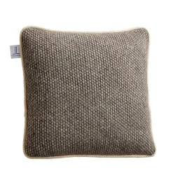 Grey Knit Pillow, 16″