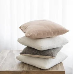 Grey Knit Pillow, 16″