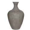 Grey recycled glass curved vase, 25,5 x 15,5"