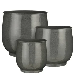 Grey round planter