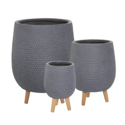 Grey textured wooden plant stand