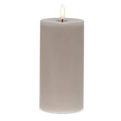 Grey wax LED candle, 6 x 3"