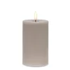 Grey wax LED candle, 5 x 3"