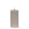 Grey wax LED candle, 4 x 2"