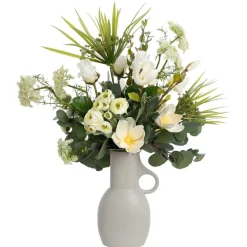 Grey-green stoneware vase with handle