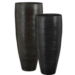 Handmade anthracite terracotta vase