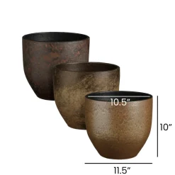 Handmade copper brown planter, 10 x 11,5