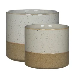 Handmade glazed white ceramic pot