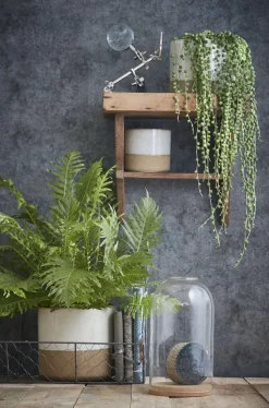 Handmade glazed white ceramic pot