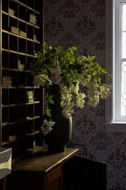 Hanging foliage with white berries, 40"