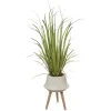 Herbes vertes en pot terrazzo sur pied, 56 x 18″