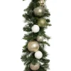 Illuminated Christmas garland, chic ornaments, 11 x 108"