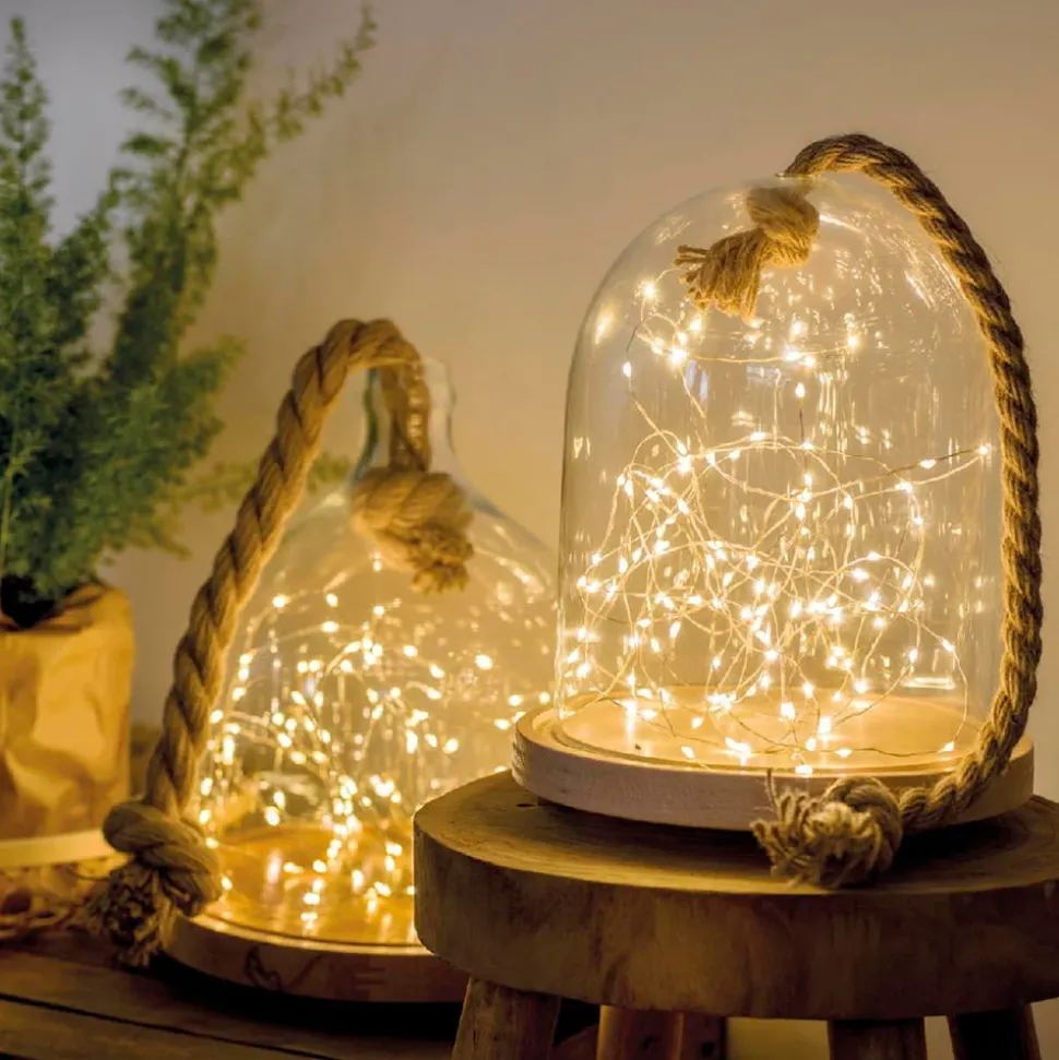 Indoor 40 LEDs on silver wire, warm white, 6,5′