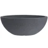 Jardinière basse en plastique gris foncé, 11 x 27″