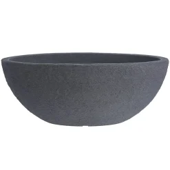 Jardinière basse en plastique gris foncé, 11 x 27″