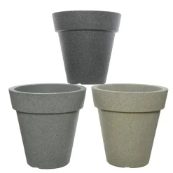 Jardinière en plastique effet béton, 15 x 15″