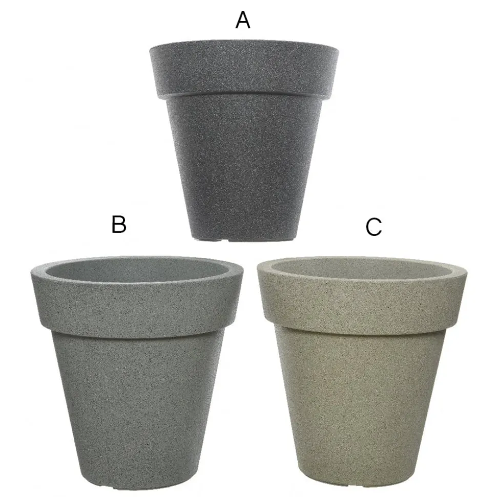 Jardinière en plastique effet béton, 15 x 15″