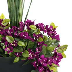 Jardinière extérieure de bougainvillier mauve artificiel, 50&Prime;