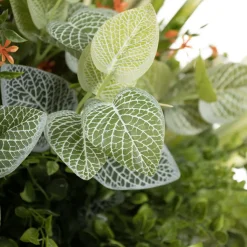 Jardinière extérieure de fleurs orange et plantes artificielles, 55″