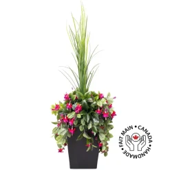 Jardinière extérieure de fuchsia artificiel, 55″