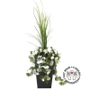 Jardinière extérieure de géranium blanc artificiel, 50″
