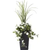 Jardinière extérieure d’hibiscus blanc artificiel, 55″