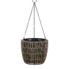 Jardinière suspendue brune en plastique recyclé, 8,5 x 10″
