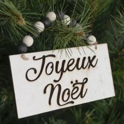 “Joyeux Noël" tag ornament, 5″