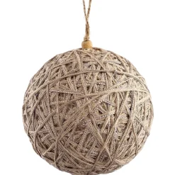 Jute ball Christmas ornament, 6"