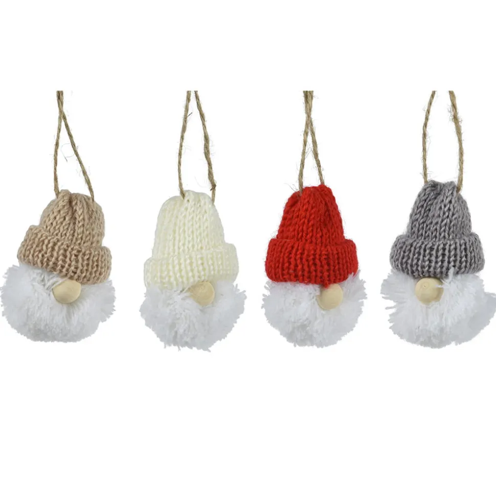 Knitted Christmas gnome ornament, 3"