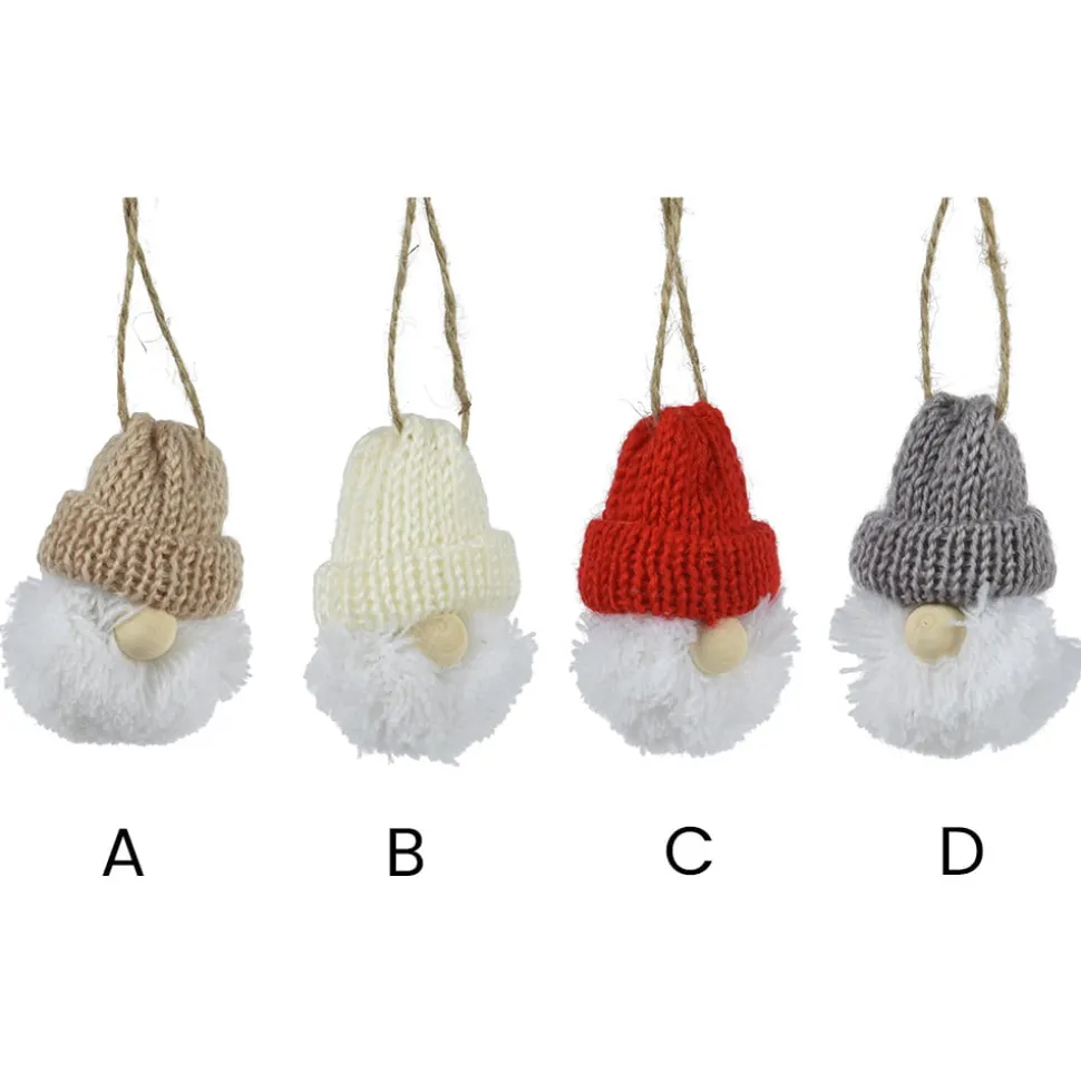 Knitted Christmas gnome ornament, 3"