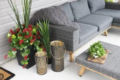 Lanterne en métal ajouré, 12 x 13″