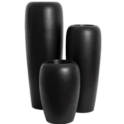 Large matte black fiberglass planter