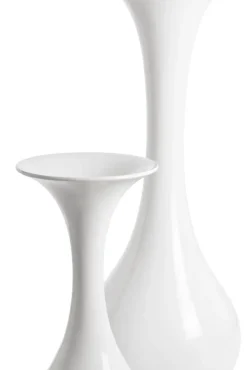 Large white glossy fiberglass vase