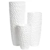 Large white relief fiberglass planter