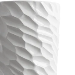 Large white relief fiberglass planter