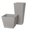 Light grey recycled polypropylene outdoor pot