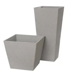 Light grey recycled polypropylene outdoor pot