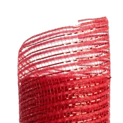 Lined red Christmas mesh, 30′ x 10"