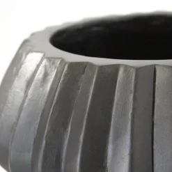 Low black standing planter, 12 x 10