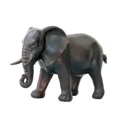 Éléphant en résine, fini bronze 8″