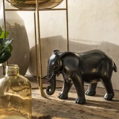 Éléphant en résine, fini bronze 8″