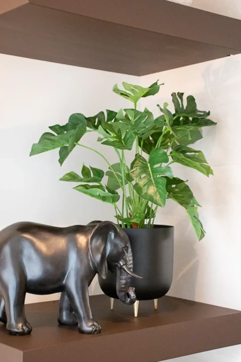 Éléphant en résine, fini bronze 8″