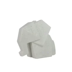 Éléphant en sable de quartz blanc, 6 x 8″