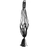 Macrame black hanging pot holder, 43 x 6"