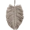 Macrame leaf Christmas ornament, 6″