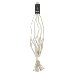 Macrame off white hanging pot holder, 43 x 6"