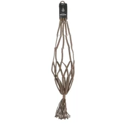 Macrame taupe hanging pot holder,  43 x 6"