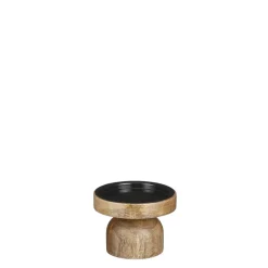 Mango wood candle holder, 3 x 4,5"